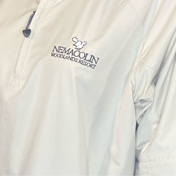 Nike Golf 1-4 Zip Pullover Jacket Performance Wear Tan Drawstring Waist - Picture 4 of 10